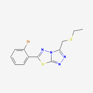 molecular formula C12H11BrN4S2 B1187672 6-(2-Bromophenyl)-3-[(ethylsulfanyl)methyl][1,2,4]triazolo[3,4-b][1,3,4]thiadiazole 
