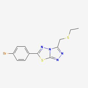 molecular formula C12H11BrN4S2 B1187675 6-(4-Bromophenyl)-3-[(ethylsulfanyl)methyl][1,2,4]triazolo[3,4-b][1,3,4]thiadiazole 