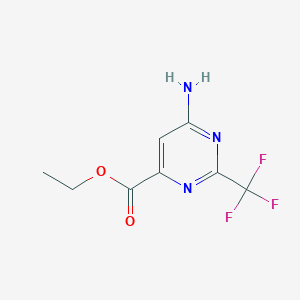 molecular formula C8H8F3N3O2 B11876815 Ethyl 6-amino-2-(trifluoromethyl)pyrimidine-4-carboxylate CAS No. 1269294-25-8