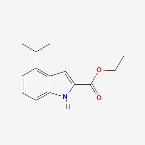 molecular formula C14H17NO2 B11876844 Ethyl 4-isopropyl-1H-indole-2-carboxylate 