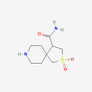 molecular formula C9H16N2O3S B11876867 2-Thia-8-azaspiro[4.5]decane-4-carboxamide 2,2-dioxide 