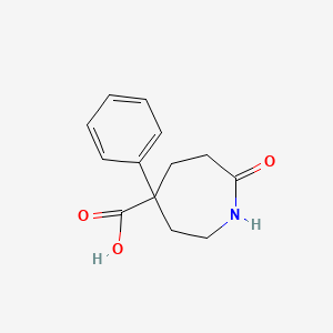 molecular formula C13H15NO3 B11876879 7-Oxo-4-phenylazepane-4-carboxylic acid 