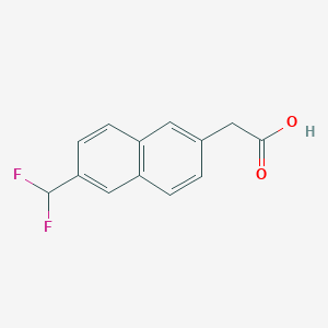 molecular formula C13H10F2O2 B11876882 2-(Difluoromethyl)naphthalene-6-acetic acid 