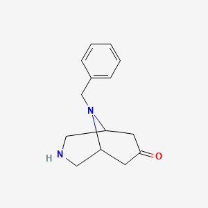 molecular formula C14H18N2O B11876923 9-Benzyl-3,9-diazabicyclo[3.3.1]nonan-7-one 