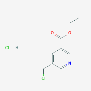 molecular formula C9H11Cl2NO2 B11876973 Ethyl 5-(chloromethyl)nicotinate hydrochloride 