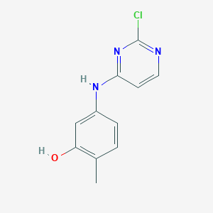 molecular formula C11H10ClN3O B11877007 5-((2-Chloropyrimidin-4-yl)amino)-2-methylphenol 