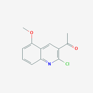 molecular formula C12H10ClNO2 B11877011 1-(2-Chloro-5-methoxyquinolin-3-yl)ethanone 