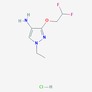 molecular formula C7H12ClF2N3O B11877075 3-(2,2-Difluoroethoxy)-1-ethyl-1H-pyrazol-4-amine hydrochloride 