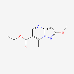 molecular formula C11H13N3O3 B11877087 Ethyl 2-methoxy-7-methylpyrazolo[1,5-a]pyrimidine-6-carboxylate CAS No. 162286-71-7