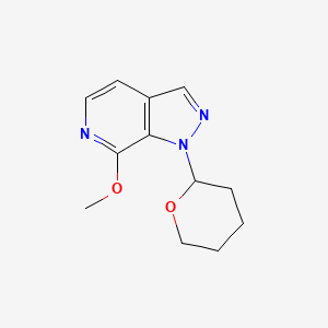 molecular formula C12H15N3O2 B11877099 7-Methoxy-1-(tetrahydro-2H-pyran-2-yl)-1H-pyrazolo[3,4-c]pyridine 