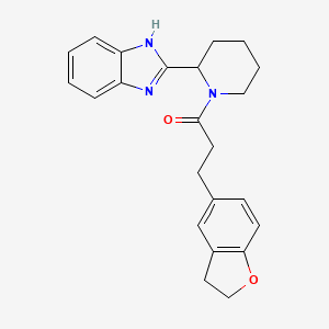 molecular formula C23H25N3O2 B1187712 1-[2-(1H-benzimidazol-2-yl)piperidin-1-yl]-3-(2,3-dihydro-1-benzofuran-5-yl)propan-1-one 