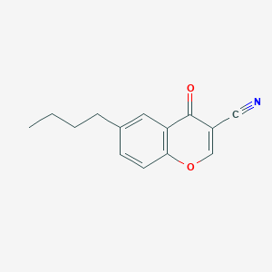 molecular formula C14H13NO2 B11877130 6-Butyl-4-oxo-4H-chromene-3-carbonitrile CAS No. 50743-34-5