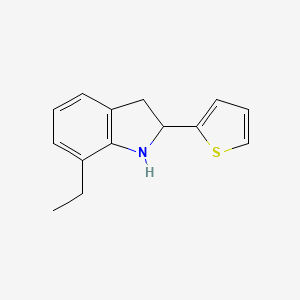 molecular formula C14H15NS B11877147 7-Ethyl-2-(thiophen-2-yl)indoline 