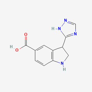 molecular formula C11H10N4O2 B11877272 3-(1H-1,2,4-Triazol-3-yl)indoline-5-carboxylic acid 