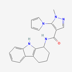 molecular formula C21H21N5O B1187731 1-methyl-5-(1H-pyrrol-1-yl)-N-(2,3,4,9-tetrahydro-1H-carbazol-1-yl)-1H-pyrazole-4-carboxamide 