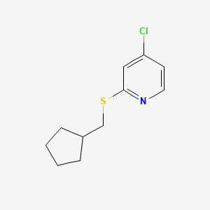 molecular formula C11H14ClNS B11877324 4-Chloro-2-((cyclopentylmethyl)thio)pyridine CAS No. 1346707-41-2