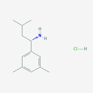 molecular formula C13H22ClN B11877420 (S)-1-(3,5-Dimethylphenyl)-3-methylbutan-1-amine hydrochloride 