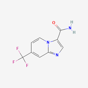 molecular formula C9H6F3N3O B11877426 7-(Trifluoromethyl)imidazo[1,2-a]pyridine-3-carboxamide 