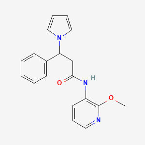 molecular formula C19H19N3O2 B1187745 N-(2-methoxypyridin-3-yl)-3-phenyl-3-(1H-pyrrol-1-yl)propanamide 