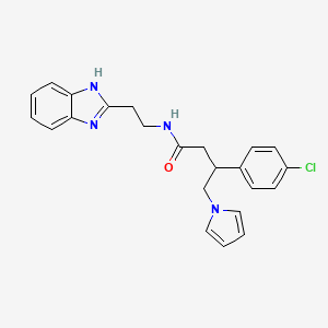 molecular formula C23H23ClN4O B1187749 N-[2-(1H-benzimidazol-2-yl)ethyl]-3-(4-chlorophenyl)-4-(1H-pyrrol-1-yl)butanamide 