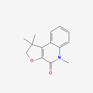 molecular formula C14H15NO2 B11877494 1,1,5-Trimethyl-1,2-dihydrofuro[2,3-c]quinolin-4(5H)-one CAS No. 137793-10-3