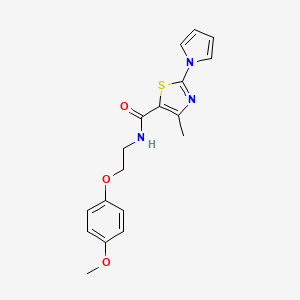molecular formula C18H19N3O3S B1187751 N-[2-(4-methoxyphenoxy)ethyl]-4-methyl-2-(1H-pyrrol-1-yl)-1,3-thiazole-5-carboxamide 