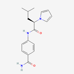 molecular formula C17H21N3O2 B1187753 4-{[4-methyl-2-(1H-pyrrol-1-yl)pentanoyl]amino}benzamide 