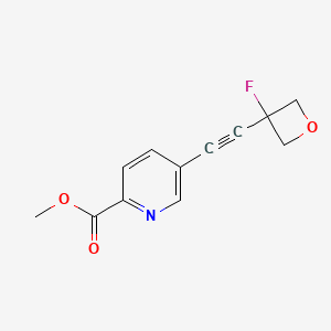 molecular formula C12H10FNO3 B11877545 Methyl 5-((3-fluorooxetan-3-yl)ethynyl)picolinate 