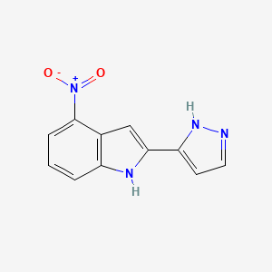 molecular formula C11H8N4O2 B11877591 2-(1,2-Dihydro-3H-pyrazol-3-ylidene)-4-nitro-2H-indole CAS No. 827317-33-9