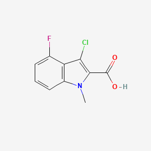 molecular formula C10H7ClFNO2 B11877606 3-Chloro-4-fluoro-1-methyl-1H-indole-2-carboxylic acid 