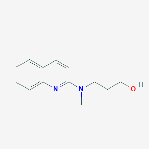 molecular formula C14H18N2O B11877618 3-(Methyl(4-methylquinolin-2-yl)amino)propan-1-ol 