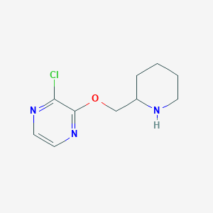 molecular formula C10H14ClN3O B11877630 2-Chloro-3-(piperidin-2-ylmethoxy)pyrazine 