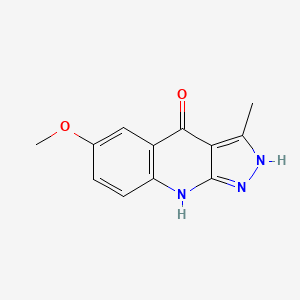 molecular formula C12H11N3O2 B11877650 6-Methoxy-3-methyl-1H-pyrazolo[3,4-b]quinolin-4(9H)-one CAS No. 112447-00-4