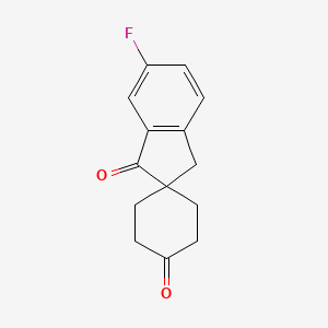 molecular formula C14H13FO2 B11877680 6'-Fluorospiro[cyclohexane-1,2'-indene]-1',4(3'H)-dione 