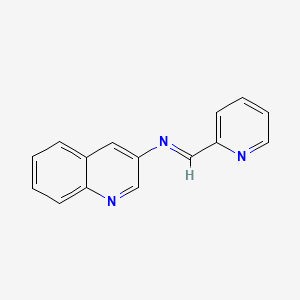 molecular formula C15H11N3 B11877688 3-((2-Pyridylmethylene)amino)quinoline CAS No. 16722-41-1