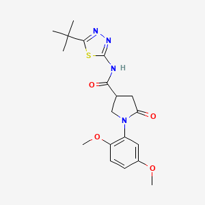 N-(5-tert-butyl-1,3,4-thiadiazol-2-yl)-1-(2,5-dimethoxyphenyl)-5-oxopyrrolidine-3-carboxamide