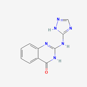 molecular formula C10H8N6O B11877701 2-((1H-1,2,4-Triazol-3-yl)amino)quinazolin-4(1H)-one CAS No. 61741-45-5