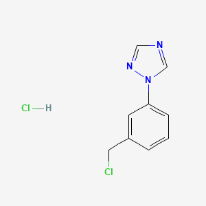 molecular formula C9H9Cl2N3 B11877727 1-(3-(Chloromethyl)phenyl)-1H-1,2,4-triazole hydrochloride 