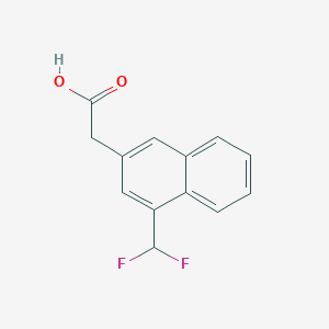 molecular formula C13H10F2O2 B11877740 1-(Difluoromethyl)naphthalene-3-acetic acid 