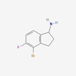 molecular formula C9H9BrFN B11877746 4-bromo-5-fluoro-2,3-dihydro-1H-inden-1-amine 