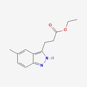 molecular formula C13H16N2O2 B11877803 Ethyl 3-(5-methyl-1H-indazol-3-yl)propanoate 