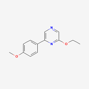 molecular formula C13H14N2O2 B11877897 2-Ethoxy-6-(4-methoxyphenyl)pyrazine CAS No. 1333222-37-9