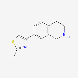 molecular formula C13H14N2S B11877921 2-Methyl-4-(1,2,3,4-tetrahydroisoquinolin-7-yl)thiazole 