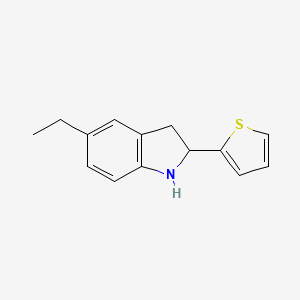 molecular formula C14H15NS B11877971 5-Ethyl-2-(thiophen-2-yl)indoline 