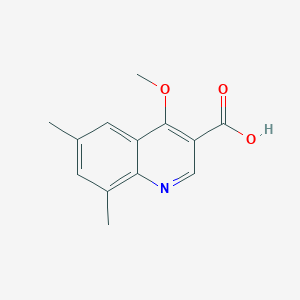 molecular formula C13H13NO3 B11877972 4-Methoxy-6,8-dimethylquinoline-3-carboxylic acid 