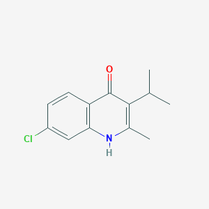 molecular formula C13H14ClNO B11877974 7-Chloro-3-isopropyl-2-methylquinolin-4-ol 