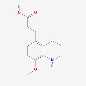 molecular formula C13H17NO3 B11877994 3-(8-Methoxy-1,2,3,4-tetrahydroquinolin-5-yl)propanoic acid 