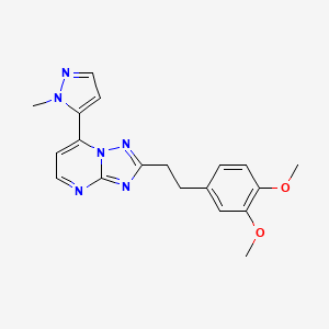 molecular formula C19H20N6O2 B1187800 2-[2-(3,4-dimethoxyphenyl)ethyl]-7-(1-methyl-1H-pyrazol-5-yl)[1,2,4]triazolo[1,5-a]pyrimidine 