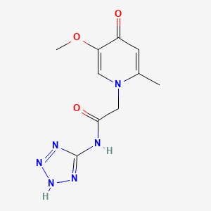 molecular formula C10H12N6O3 B1187801 2-(5-methoxy-2-methyl-4-oxopyridin-1(4H)-yl)-N-(1H-tetrazol-5-yl)acetamide 