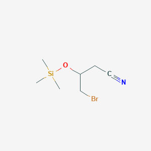 molecular formula C7H14BrNOSi B11878011 4-Bromo-3-((trimethylsilyl)oxy)butanenitrile CAS No. 125945-89-3